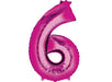 16'' Foil Number 6 - Magenta Packaged Air Fill (Anagram)