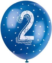 12'' Pearlised Latex Assorted Number 2 Birthday Balloons