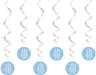 Glitz Blue 40 Birthday Swirl Dec 6pk 32'' L