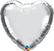 36'' Heart Silver Plain Foil