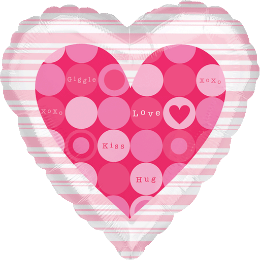 18'' Foil Love Messages Dots Pink