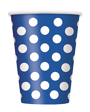 Royal Blue Polka Dot Paper Party Cups 6pk
