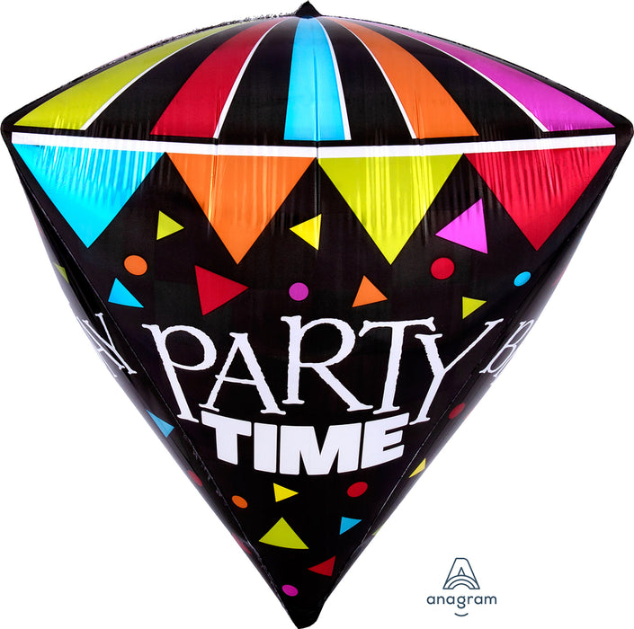15'' Foil Diamondz Happy Birhday Party Time