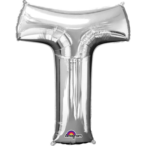 34'' Super Shape Foil Letter T - Silver (Anagram)