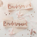 Pink & Rose Gold Bridesmaid Sash 2pk