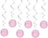 Glitz Pink 60 Birthday Swirl Dec 6pk 32'' L