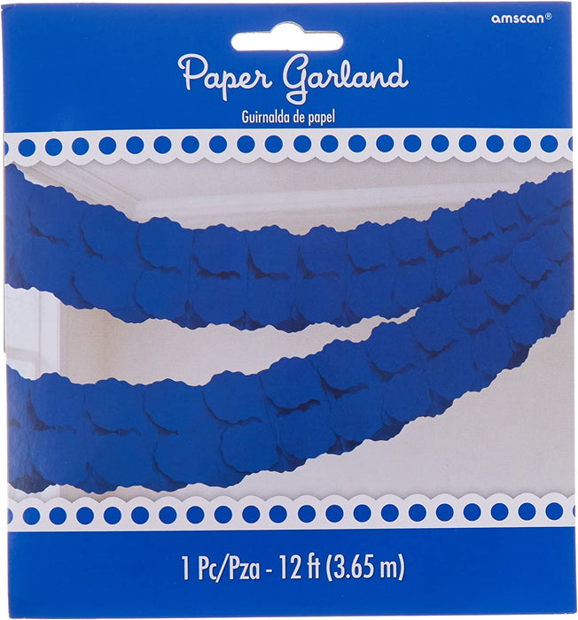 Royal Blue Paper Garland 3.65M