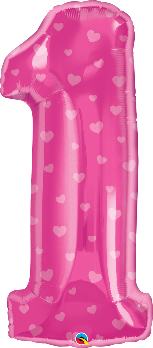 38'' Number One Pink Hearts