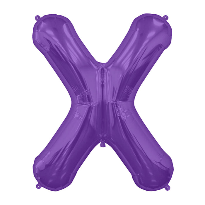 34'' Super Shape Foil Letter X - Purple