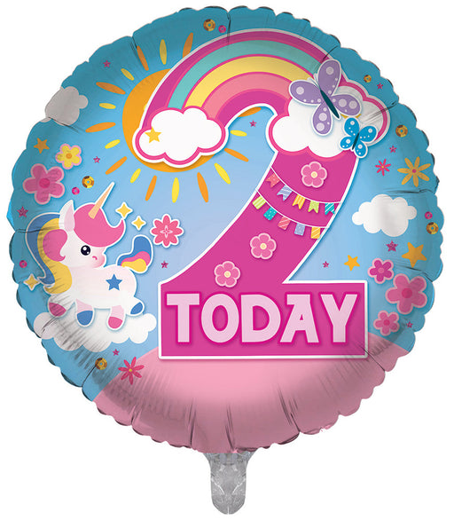 Rainbow / Pink 2nd Birthday 18 Inch Foil Balloon