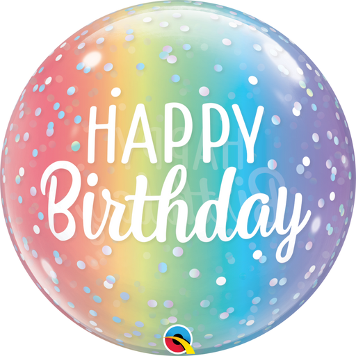 Happy Birthday Ombre And Dots 22'' Bubble