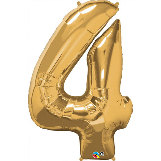 34'' Shape Foil Number 4 - Gold (Qualatex)