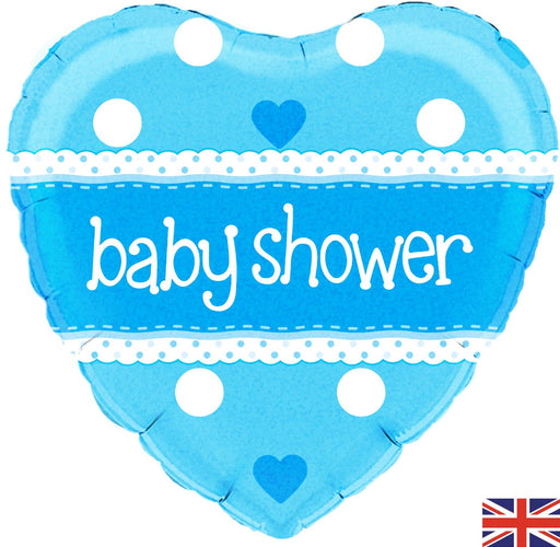 18'' Foil Its A Baby Shower Heart Blue
