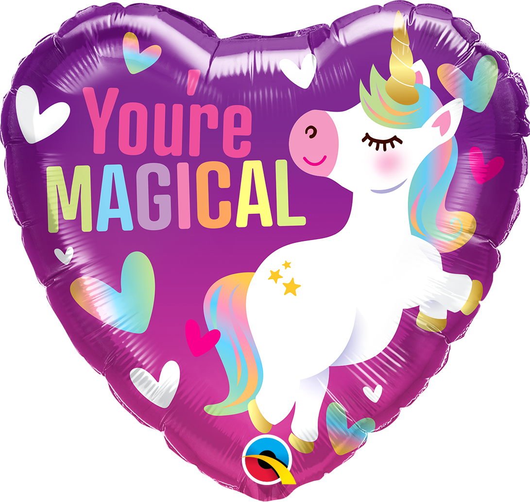 Purple Heart Unicorn Foil Balloon