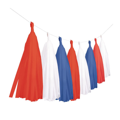 A Day To Remember Red White & Blue Tassel Garlands 6M - 6 Pc