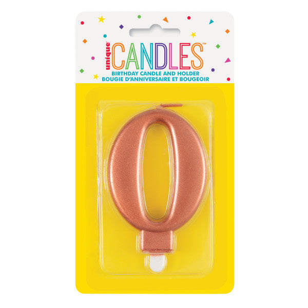 Rose Gold Matt Number 0  Candle