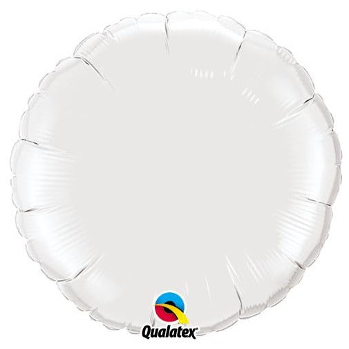 4'' Round White Plain Foil